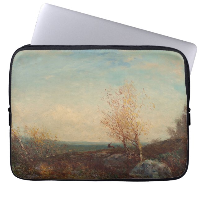 Cerf Dans La Forêt De Fontainebleau Félix Ziem Laptopschutzhülle (Vorderseite)