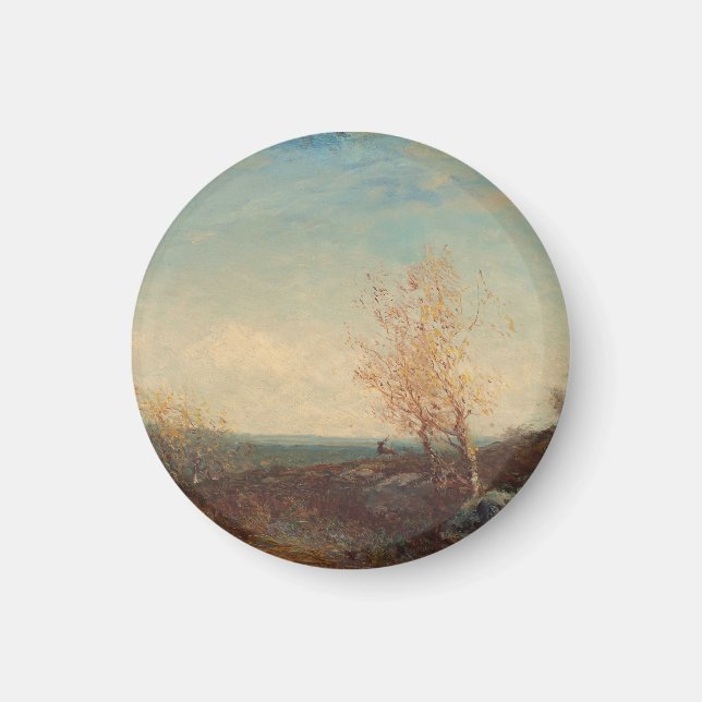 Cerf Dans La Forêt De Fontainebleau Félix Ziem Magnet (Vorne)