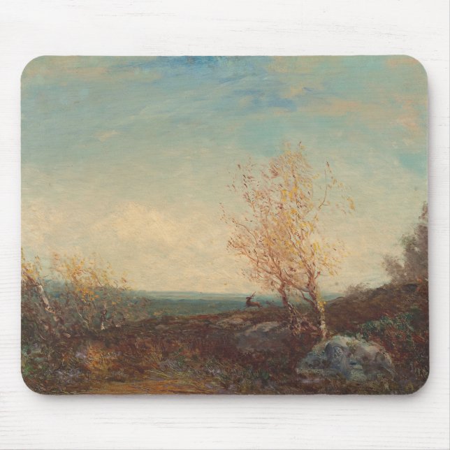 Cerf Dans La Forêt De Fontainebleau Félix Ziem Mousepad (Vorne)