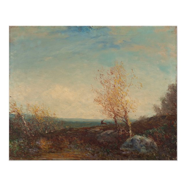 Cerf Dans La Forêt De Fontainebleau Félix Ziem Poster (Vorderseite)