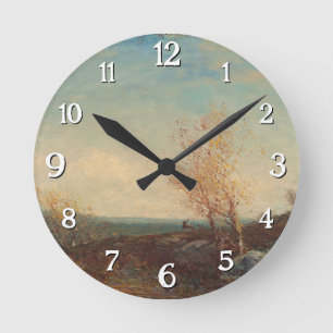 Cerf Dans La Forêt De Fontainebleau Félix Ziem Runde Wanduhr
