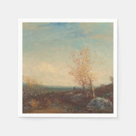 Cerf Dans La Forêt De Fontainebleau Félix Ziem Serviette