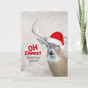 Cerf de Noël avec carte de vacances Casquette Père