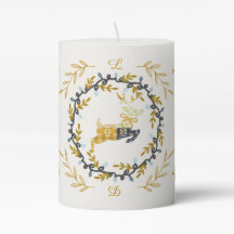 Cerf de Noël avec Couronne Crème Jaune