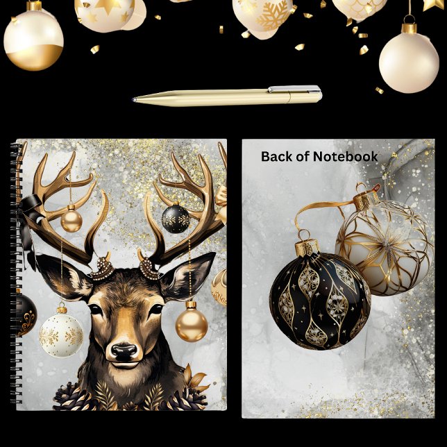 Cerf de Noël d'hiver - Carnet spiral (Organize all of your Christmas to-do's with this stylish notebook)