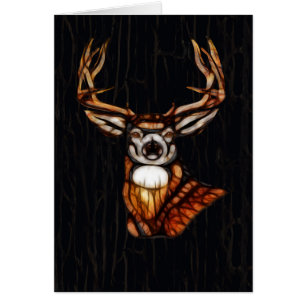 Cerf en bois noir rustique de campagne Merci