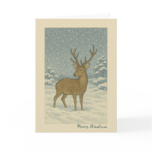 Cerf japonais - Carte de Noël