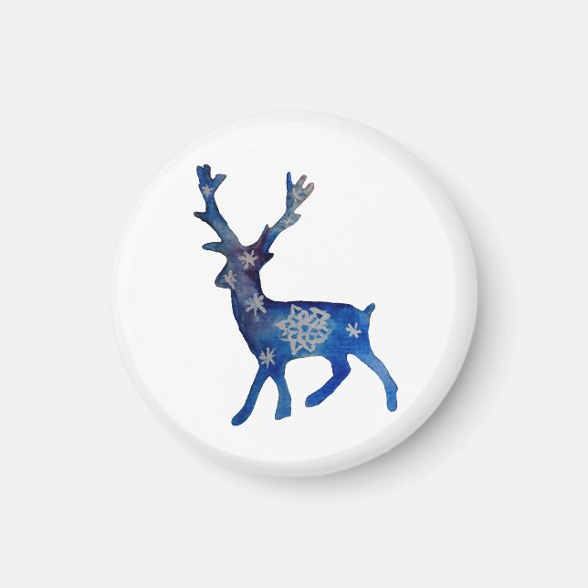 Cerf Noël Petit, Aimant Rond De 3,2 Cm (Devant)
