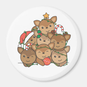 Cerf sapin de Noël Drôle animal Aimant de Noël