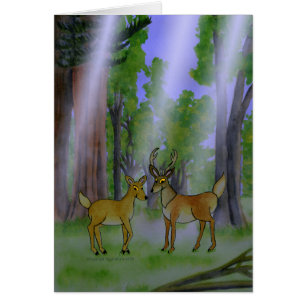 Cerfs communs dans la carte de forêt