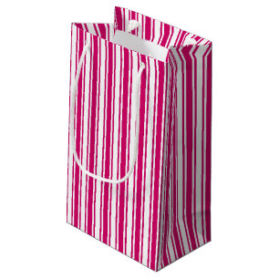 Cerise and white candy stripes kleine geschenktüte