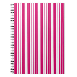 Cerise and white candy stripes notizblock