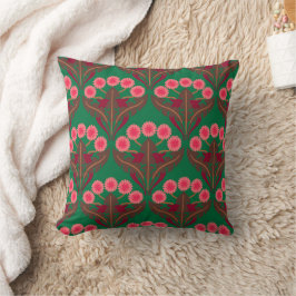 Cerise Art Nouveau Dandelions Throw Kissen