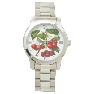 Cerise botanique rouge profonde Montre d'impressio