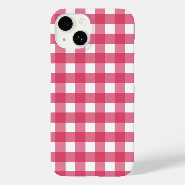 Cerise Gingham Case-Mate iPhone Case (Rückseite)