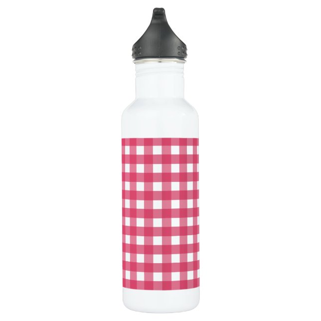 Cerise Gingham Edelstahlflasche (Rechts)