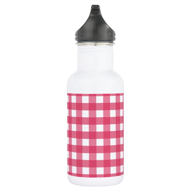 Cerise Gingham Edelstahlflasche (Rechts)