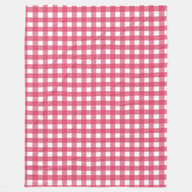 Cerise Gingham Fleecedecke (Vorderseite)