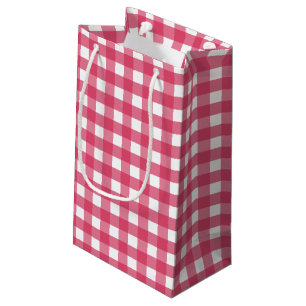 Cerise Gingham Kleine Geschenktüte