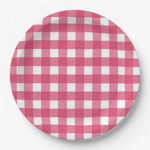 Cerise Gingham Pappteller