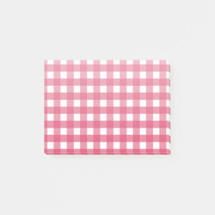 Cerise Gingham Post-it Klebezettel