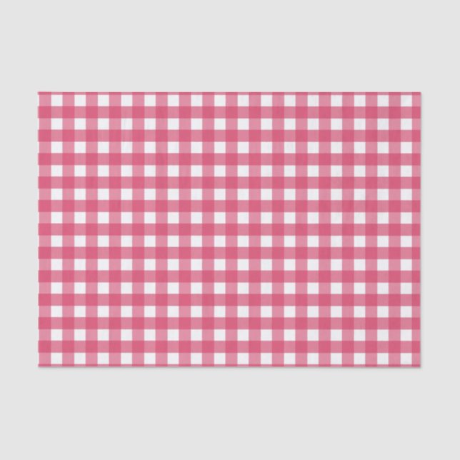 Cerise Gingham Seidenpapier (Vorderseite)