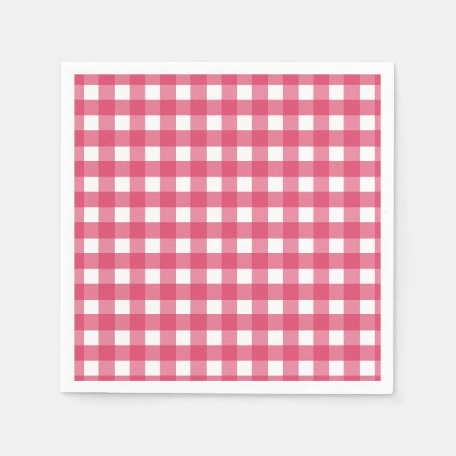 Cerise Gingham Serviette (Vorderseite)