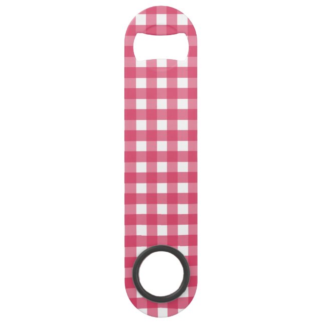 Cerise Gingham Speed Flaschenöffner (Vorderseite)