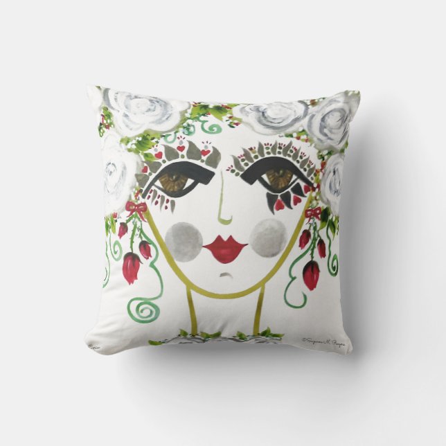 Cerise - Gypsy Garden Girl Coussin de coton (Recto)