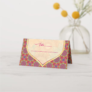 Cerise mandala rangoli mehndi Platzkarten