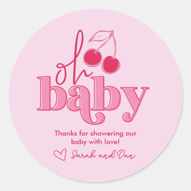 Cerise "Oh Baby" sur le Sticker Merci supérieur (Devant)