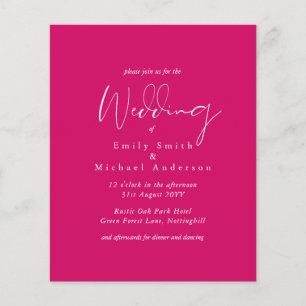 Cerise Pink Script Typografy Budget Wedding