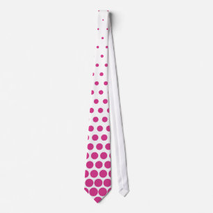 Cerise Polka Dots Modern White Krawatte