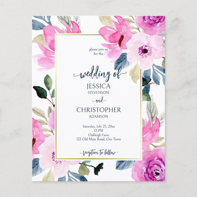 Cerise rosa Frühlingsblumen Haushalt Hochzeit einl (Vorderseite)