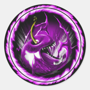 Cerise sauvage violet Autocollant rond