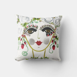 Cerise - Sinti und Roma Garden Girl Cotton Pillow Kissen