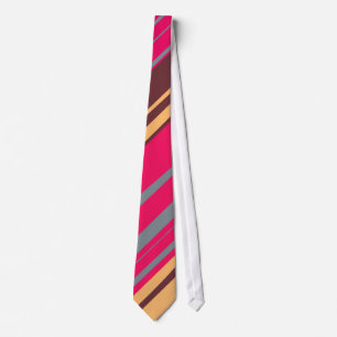 Cerise und Leber Modern gestreift Krawatte