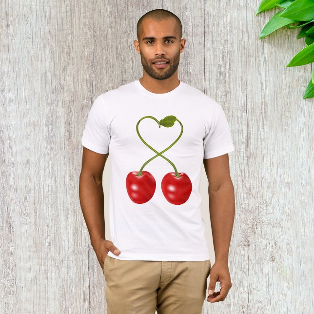 Cerises avec stems Mens T-Shirt (Créateur téléchargé)
