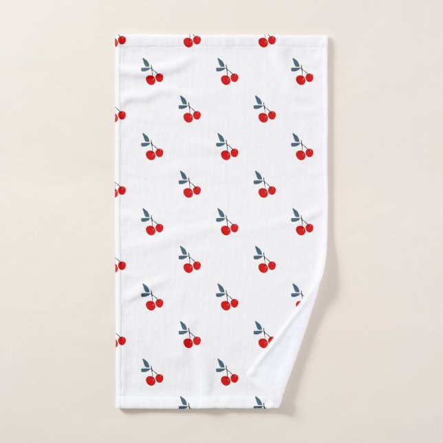 Cerises mignonnes serviette simple rouge blanc (Serviette à main)
