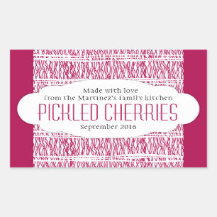 Cerises pilées étiquette de nourriture rouge autoc