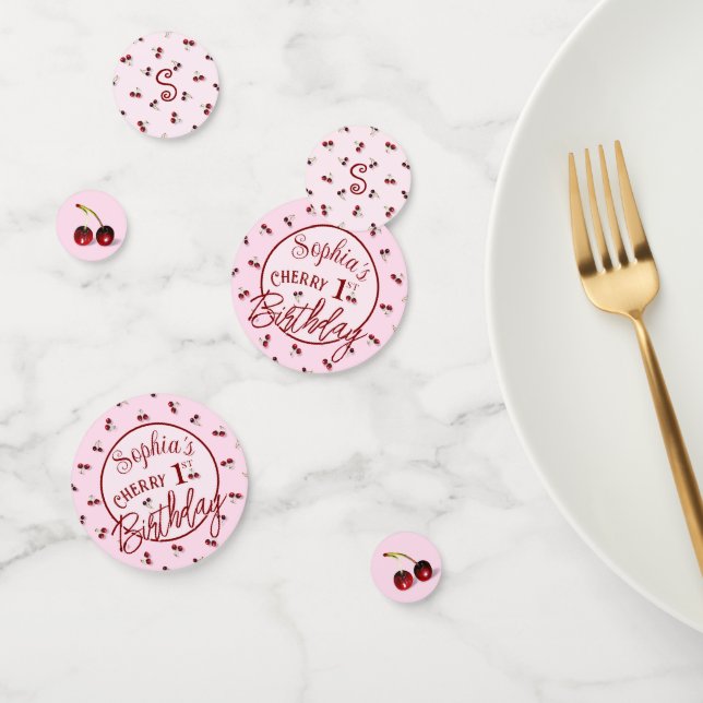 Cerises Thème Premier Anniversaire Table Confetti (Groupe)