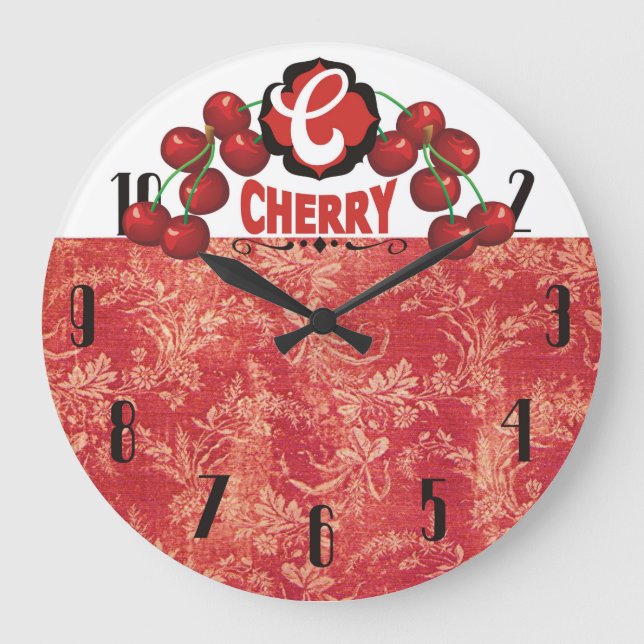 Cerises vintages horloge de la cuisine (Recto)