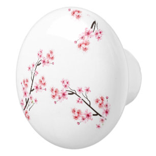 cerisier fleur boutons céramiques imprimés