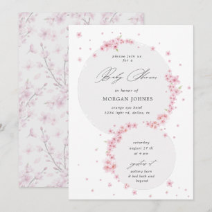 cerisier fleur élégante invitation baby shower