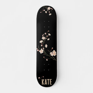 Cerisier Floral Black Skateboard