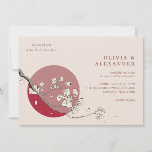 Cerisier Pétales Mariage Invitations