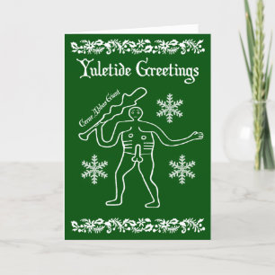 Cerne Abbas Giant, Weihnachten, Weihnachtsfest Feiertagskarte