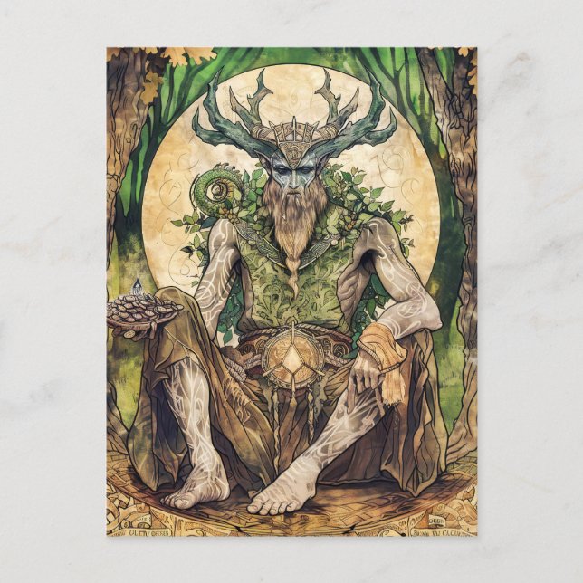 Cernunnos Celtic Horned God of Nature Postkarte (Vorderseite)
