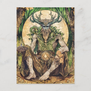 Cernunnos keltischer gehörnter Gott der Natur Postkarte