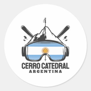 Cerro Catedral Argentinien Skigebiet Rückfahrt Ski Runder Aufkleber